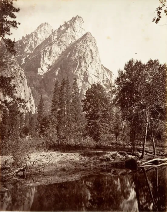 Framed Print : The Three Brothers, Yosemite, ca. 1872, printed ca. 1876 Framed Print : The Three Brothers, Yosemite, ca. 1872, printed ca. 1876
