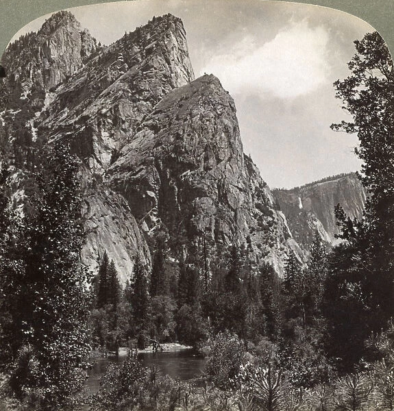The Three Brothers, Yosemite Valley, California, USA, 1902. Artist: Underwood & Underwood