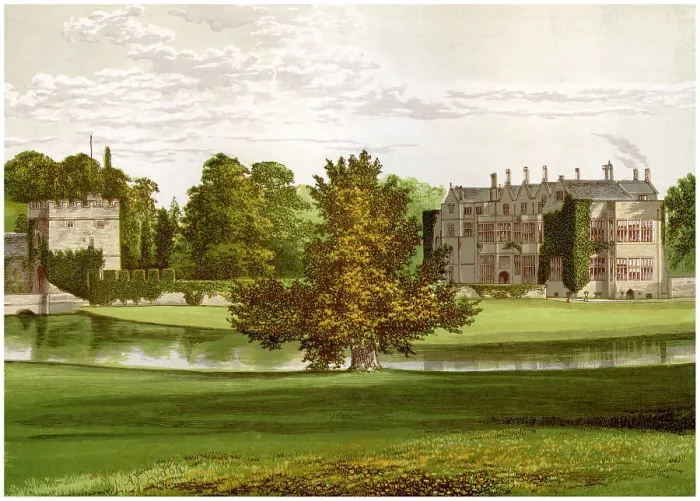 Framed Print : Broughton Castle, Oxfordshire, home of Lord Saye and Sele, c1880 Framed Print : Broughton Castle, Oxfordshire, home of Lord Saye and Sele, c1880