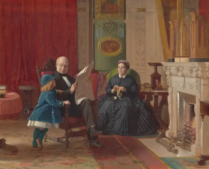 Framed Print : The Brown Family, 1869. Creator: Eastman Johnson Framed Print : The Brown Family, 1869. Creator: Eastman Johnson