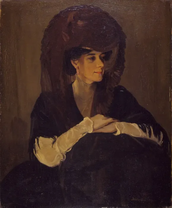 Framed Print : The Brown Veil (Portrait Of Mrs Harrington Mann), 1905. Creator: William Nicholson Framed Print : The Brown Veil (Portrait Of Mrs Harrington Mann), 1905. Creator: William Nicholson