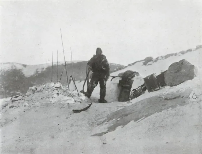 Framed Print : Browning at the Igloo Door, 1912, (1913). Artist: G Murray Levick Framed Print : Browning at the Igloo Door, 1912, (1913). Artist: G Murray Levick