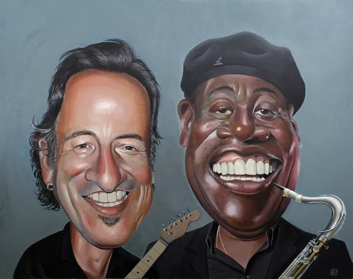 Framed Print : Bruce Springsteen and Clarence Clemons. Creator: Dan Springer Framed Print : Bruce Springsteen and Clarence Clemons. Creator: Dan Springer