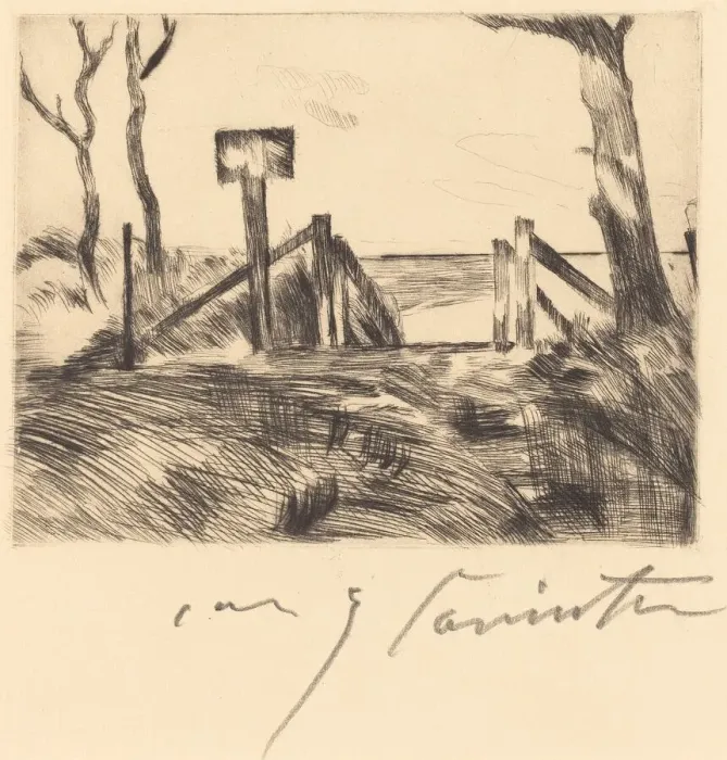 Framed Print : Brücke mit Tafel (Bridge with Sign), 1916. Creator: Lovis Corinth Framed Print : Brücke mit Tafel (Bridge with Sign), 1916. Creator: Lovis Corinth