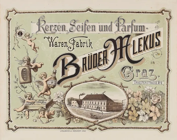 Framed Print : Bruder Mlekus - Candles, Soaps and Perfume Goods Factory Graz, c1900. Creator: Anonymous Framed Print : Bruder Mlekus - Candles, Soaps and Perfume Goods Factory Graz, c1900. Creator: Anonymous