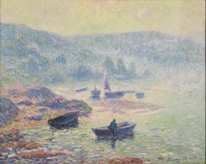 Framed Print : Brume sur la rivière à Pont-Aven, 1901. Creator: Moret, Henry (1856-1913) Framed Print : Brume sur la rivière à Pont-Aven, 1901. Creator: Moret, Henry (1856-1913)
