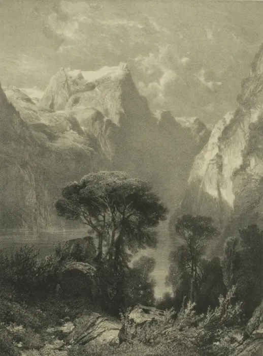Framed Print : Brunnen, 1852. Creator: Alexandre Calame Framed Print : Brunnen, 1852. Creator: Alexandre Calame