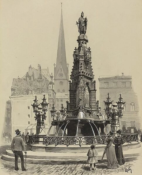 Brunnen am Fischmarkt, 1893. Creator: Fritz Stoltenberg
