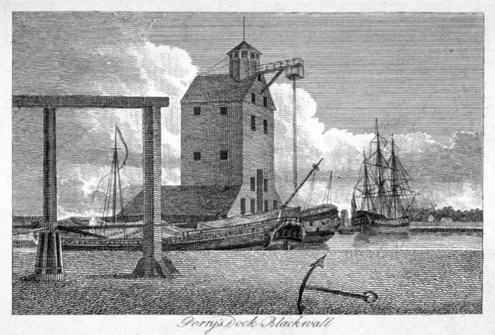 Framed Print : Brunswick Dock, Blackwall, London, c1800 Framed Print : Brunswick Dock, Blackwall, London, c1800