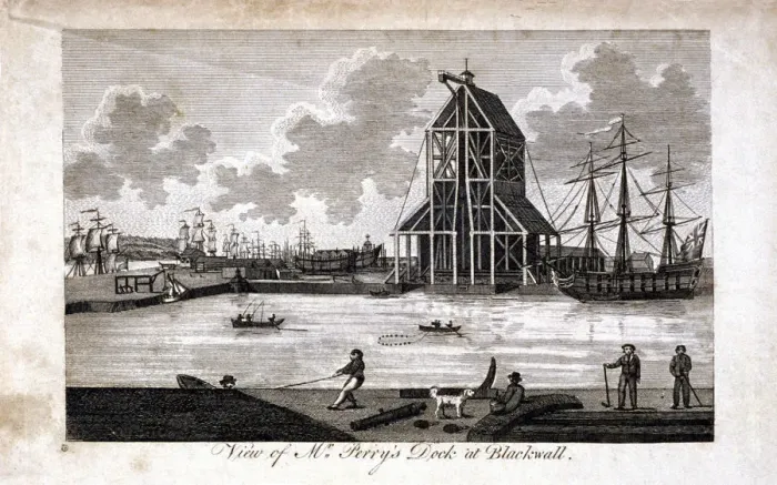 Framed Print : Brunswick Dock, Blackwall, Poplar, London, c1800 Framed Print : Brunswick Dock, Blackwall, Poplar, London, c1800