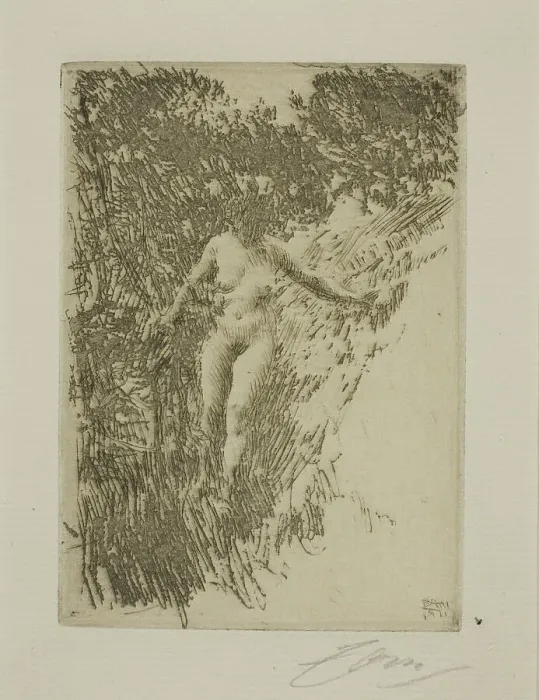 Framed Print : Brushwood, 1911. Creator: Anders Leonard Zorn Framed Print : Brushwood, 1911. Creator: Anders Leonard Zorn