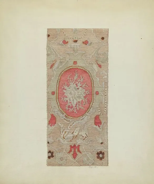 Framed Print : Brussels Carpet, c. 1937. Creator: Charlotte Winter Framed Print : Brussels Carpet, c. 1937. Creator: Charlotte Winter