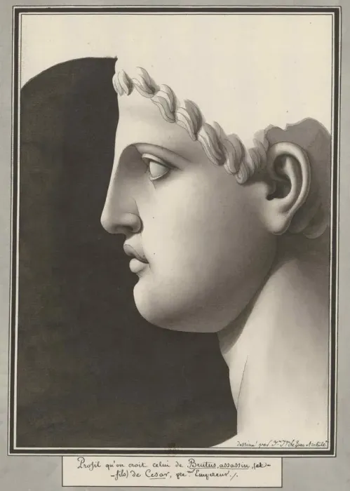 Framed Print : Brutus assassin en fils de Cesar. Creator: Lequeu, Jean-Jacques (1757-1826) Framed Print : Brutus assassin en fils de Cesar. Creator: Lequeu, Jean-Jacques (1757-1826)