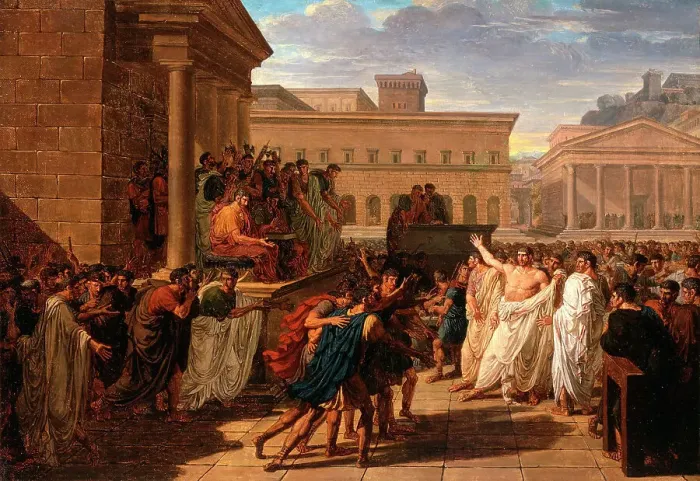 Framed Print : Brutus Listening to the Ambassadors from the Tarquins, c1815. Creator: Louis Lafitte Framed Print : Brutus Listening to the Ambassadors from the Tarquins, c1815. Creator: Louis Lafitte