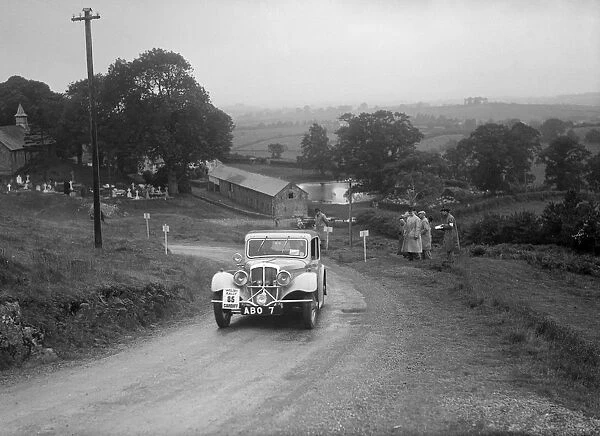BSA saloon of RS Bevan competing in the South Wales Auto Club Welsh Rally, 1937 Artist