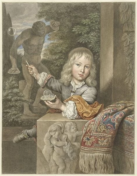 Bubble -blowing boy, 1741-1820. Creator: Abraham Delfos