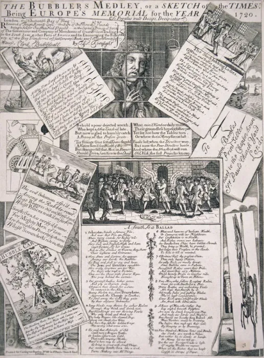 Framed Print : The Bubblers Medley, or a Sketch of the Times, 1720 Framed Print : The Bubblers Medley, or a Sketch of the Times, 1720