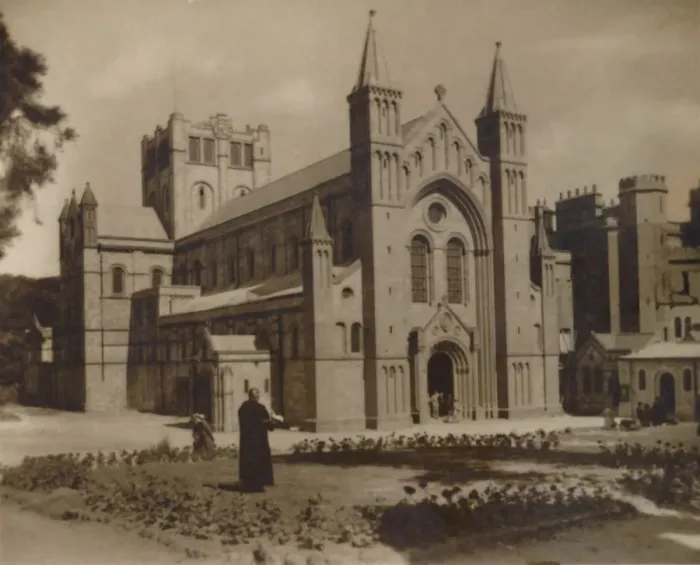Framed Print : Buckfast Abbey Church, (N. W), late 19th-early 20th century Framed Print : Buckfast Abbey Church, (N. W), late 19th-early 20th century