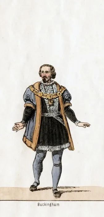 Framed Print : Buckingham, costume design for Shakespeares play, Henry VIII, 19th century Framed Print : Buckingham, costume design for Shakespeares play, Henry VIII, 19th century