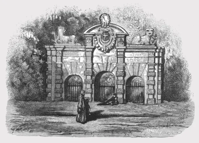 Framed Print : Buckingham Gate, 1872. Creator: Gustave Doré