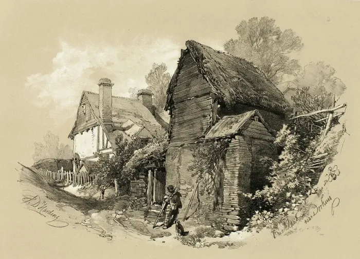 Framed Print : Buckland, Near Dorking, from Picturesque Selections, c. 1859-60 Framed Print : Buckland, Near Dorking, from Picturesque Selections, c. 1859-60