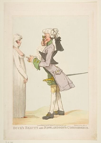 Bucks Beauty and Rowlandsons Connoisseur, January 1, 1800. Creator: Piercy Roberts