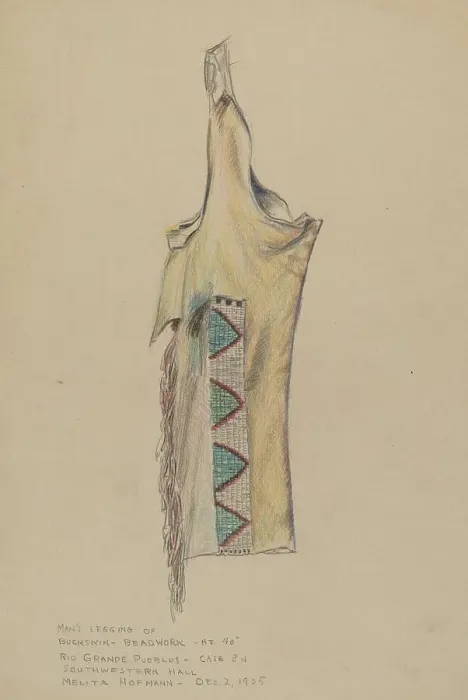 Framed Print : Buckskin Legging with Beadwork, 1935. Creator: Melita Hofmann Framed Print : Buckskin Legging with Beadwork, 1935. Creator: Melita Hofmann