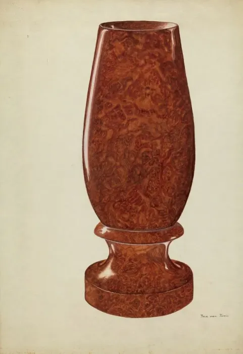 Framed Print : Bud Vase, c. 1937. Creator: Vera Van Voris Framed Print : Bud Vase, c. 1937. Creator: Vera Van Voris