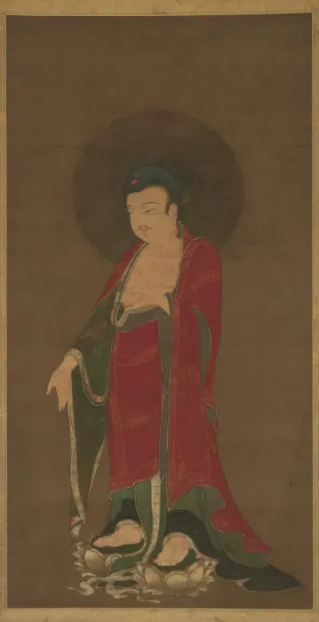 Framed Print : Buddha Amitabha Descending from His Pure Land, late 13th century. Creator: Unknown Framed Print : Buddha Amitabha Descending from His Pure Land, late 13th century. Creator: Unknown