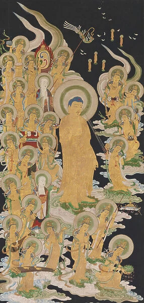 Buddha and Attendants, 17th-18th century. Creator: Unknown