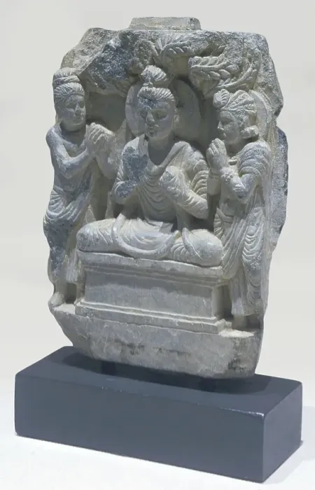 Framed Print : Buddha with Indra and Brahma, 50-100 CE. Creator: Unknown