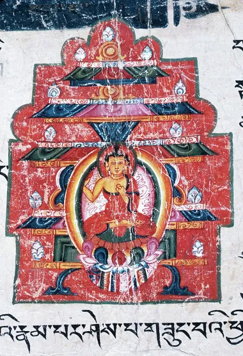 Framed Print : A Buddha in a Shrine, Folio from a Shatasahasrika Prajnaparamita... 11th-13th century (?). Creator: Unknown Framed Print : A Buddha in a Shrine, Folio from a Shatasahasrika Prajnaparamita... 11th-13th century (?). Creator: Unknown