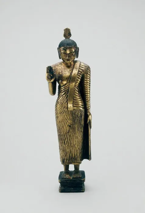 Framed Print : Buddha Standing with Hand in the Gesture of Reassurance (Abhayamudra), 18th century. Creator: Unknown Framed Print : Buddha Standing with Hand in the Gesture of Reassurance (Abhayamudra), 18th century. Creator: Unknown