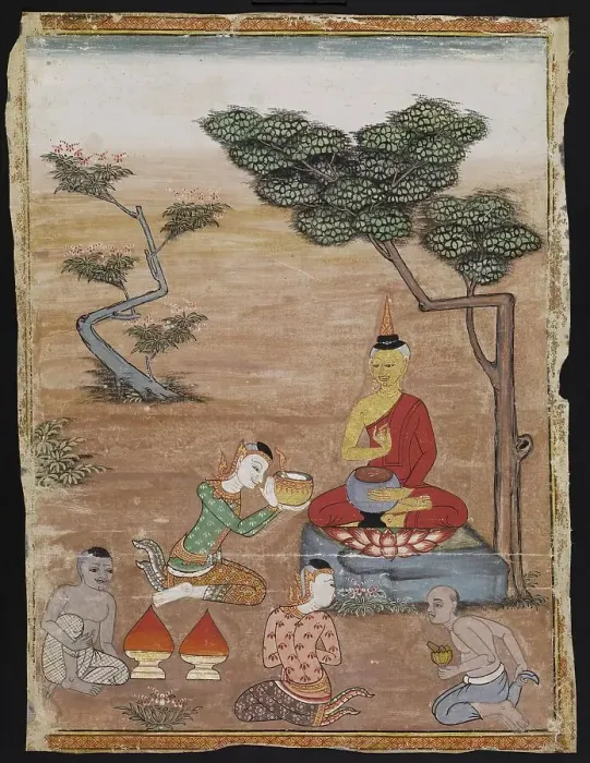 Framed Print : Buddha Worship, 19th Century. Creator: Unknown