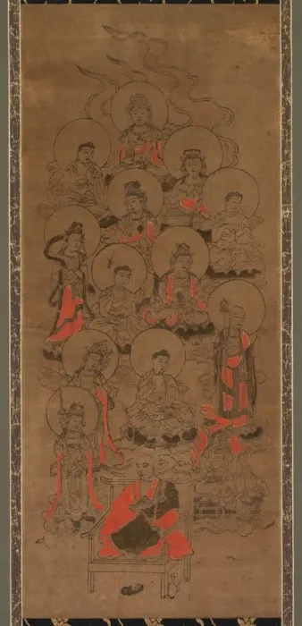 Framed Print : Twelve Buddhas and Kobo Daishi (Jusanbutsu), late 17th century. Creator: Unknown Framed Print : Twelve Buddhas and Kobo Daishi (Jusanbutsu), late 17th century. Creator: Unknown