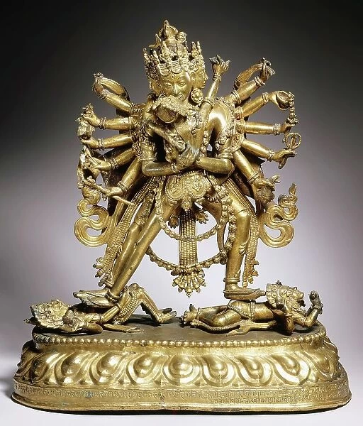 The Buddhist Deities Chakrasamvara and Vajravarahi, 1759. Creator: Unknown