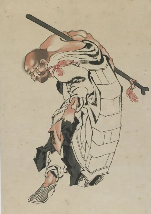 Framed Print : Buddhist figure, late 18th-early 19th century. Creator: Hokusai