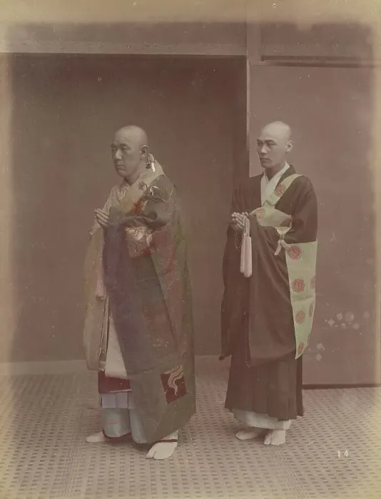 Framed Print : Buddhist Priests, 1870s-1890s. Creator: Kusakabe Kimbei Framed Print : Buddhist Priests, 1870s-1890s. Creator: Kusakabe Kimbei