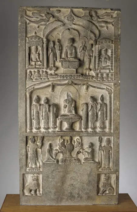 Framed Print : Buddhist stele, Period of Division, Dated 564 C. E Creator: Unknown