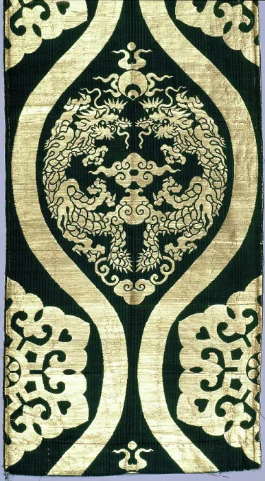 Framed Print : Buddhist Temple Furnishing Fabric, Fragment, third quarter of 19th century. Creator: Unknown Framed Print : Buddhist Temple Furnishing Fabric, Fragment, third quarter of 19th century. Creator: Unknown