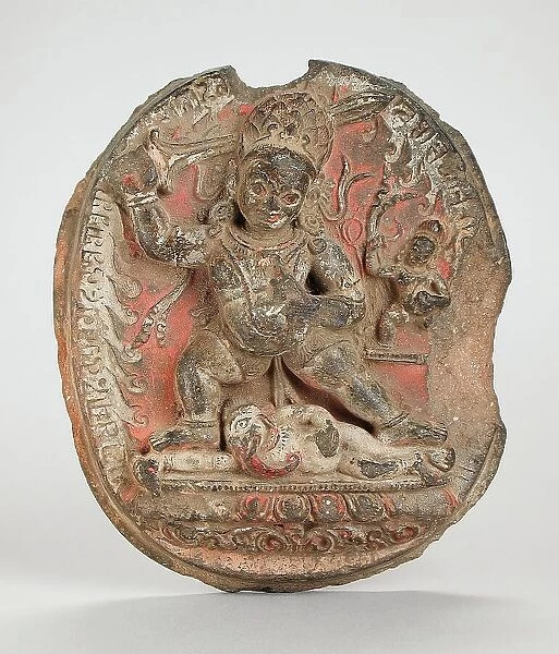 Buddhist Votive Tablet with Vighnantaka, 11th century. Creator: Unknown