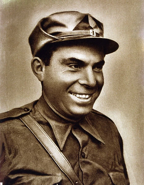 Buenaventura Durruti (1896-1936), Spanish anarchist leader, reproduction of a photograph