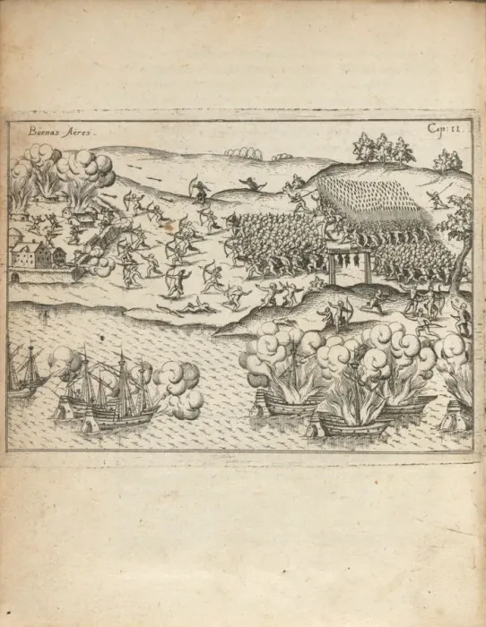 Framed Print : Buenos Aires (From Vera historia... by Ulrich Schmidel), 1599. Artist: Anonymous Framed Print : Buenos Aires (From Vera historia... by Ulrich Schmidel), 1599. Artist: Anonymous
