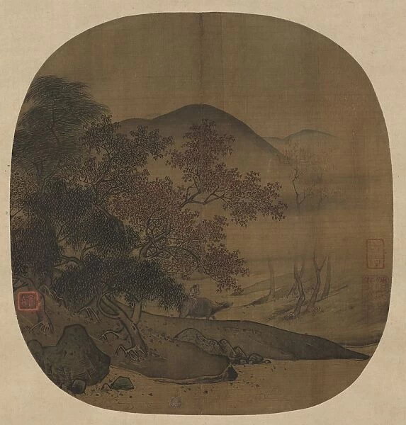 Buffalo and Boy in Autumnal Landscape, 1127-1279. Creator: Yan Ciping (Chinese, active 1164-1187)