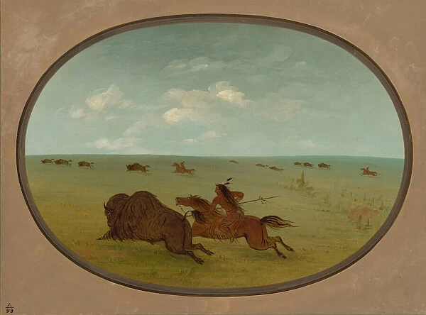 Buffalo Chase, Sioux Indians, Upper Missouri, 1861 / 1869. Creator: George Catlin