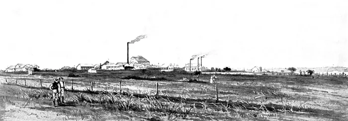 Framed Print : The Buffelsdoorn Mine: general view of Buffelsdoorn Works, 1895. Creator: George Meisenbach Framed Print : The Buffelsdoorn Mine: general view of Buffelsdoorn Works, 1895. Creator: George Meisenbach