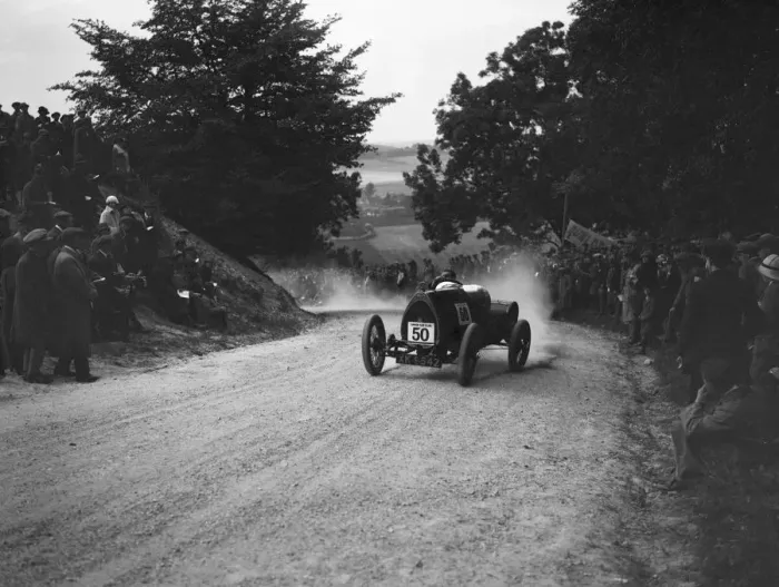 Framed Print : Bugatti Brescia competing in a JCC hillclimb, South Harting, Sussex, 1922. Artist: Bill Brunell Framed Print : Bugatti Brescia competing in a JCC hillclimb, South Harting, Sussex, 1922. Artist: Bill Brunell