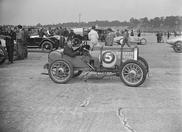 Bugatti of JR Jeffery, winner of a race at a Surbiton Motor Club meeting, Brooklands, Surrey, 1928