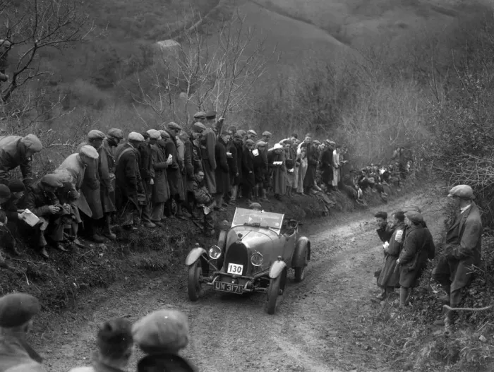 Framed Print : Bugatti Type 40 of KG Moss competing in the MCC Lands End Trial, 1935. Artist: Bill Brunell Framed Print : Bugatti Type 40 of KG Moss competing in the MCC Lands End Trial, 1935. Artist: Bill Brunell