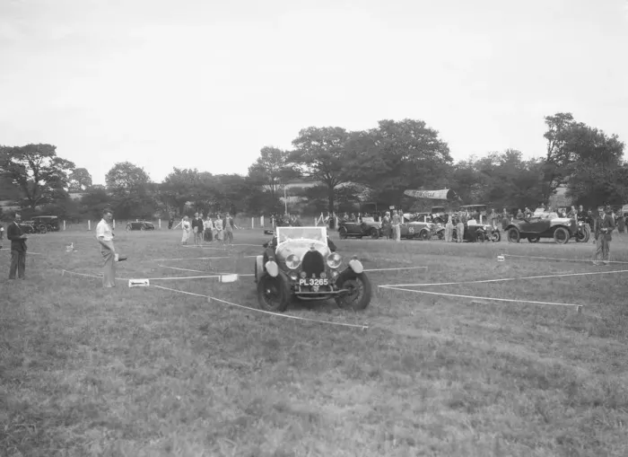 Framed Print : Bugatti Type 44 taking part in the Bugatti Owners Club gymkhana, 5 July 1931. Artist: Bill Brunell Framed Print : Bugatti Type 44 taking part in the Bugatti Owners Club gymkhana, 5 July 1931. Artist: Bill Brunell